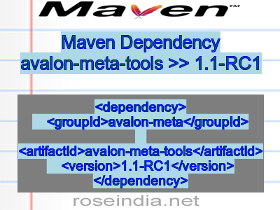 Maven dependency of avalon-meta-tools version 1.1-RC1