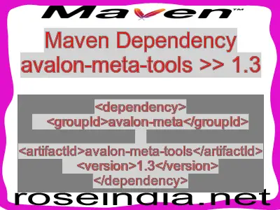 Maven dependency of avalon-meta-tools version 1.3