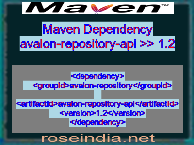 Maven dependency of avalon-repository-api version 1.2