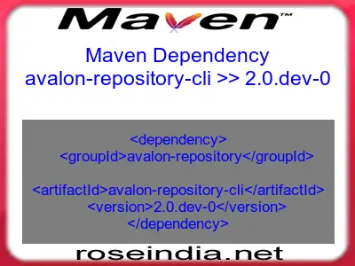 Maven dependency of avalon-repository-cli version 2.0.dev-0