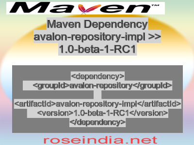 Maven dependency of avalon-repository-impl version 1.0-beta-1-RC1