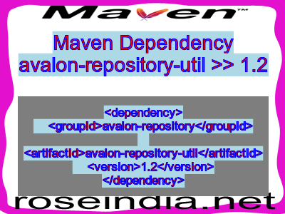 Maven dependency of avalon-repository-util version 1.2