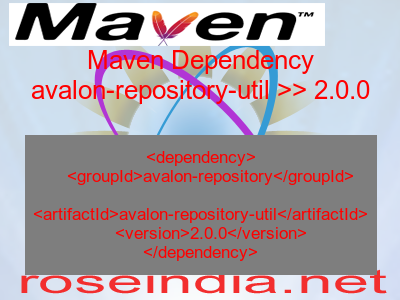 Maven dependency of avalon-repository-util version 2.0.0
