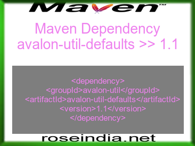 Maven dependency of avalon-util-defaults version 1.1