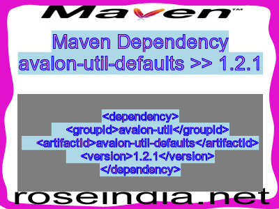Maven dependency of avalon-util-defaults version 1.2.1