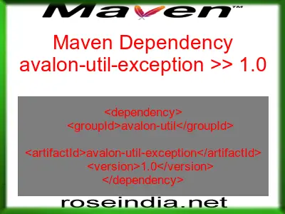 Maven dependency of avalon-util-exception version 1.0