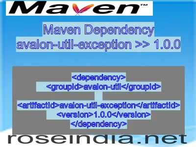 Maven dependency of avalon-util-exception version 1.0.0