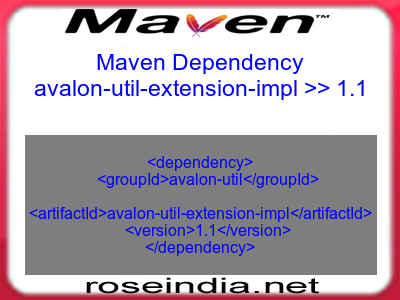 Maven dependency of avalon-util-extension-impl version 1.1