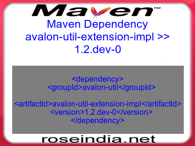 Maven dependency of avalon-util-extension-impl version 1.2.dev-0