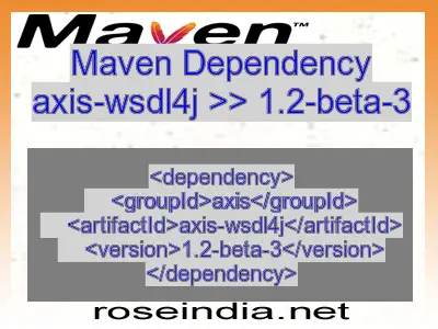 Maven dependency of axis-wsdl4j version 1.2-beta-3