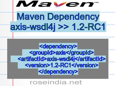 Maven dependency of axis-wsdl4j version 1.2-RC1