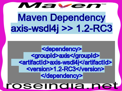 Maven dependency of axis-wsdl4j version 1.2-RC3