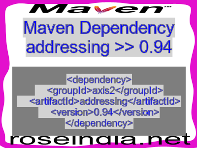 Maven dependency of addressing version 0.94