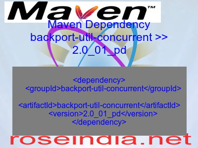 Maven dependency of backport-util-concurrent version 2.0_01_pd
