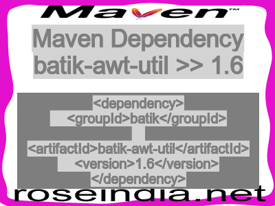 Maven dependency of batik-awt-util version 1.6