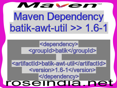 Maven dependency of batik-awt-util version 1.6-1