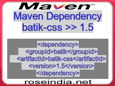 Maven dependency of batik-css version 1.5