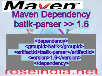 Maven dependency of batik-parser version 1.6
