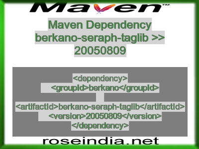 Maven dependency of berkano-seraph-taglib version 20050809