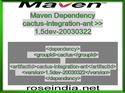 Maven dependency of cactus-integration-ant version 1.5dev-20030322