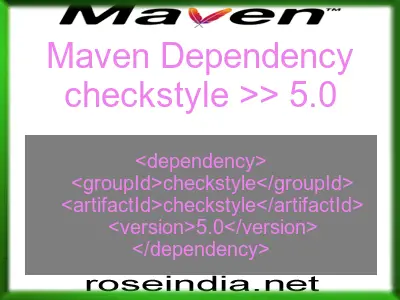 Maven dependency of checkstyle version 5.0