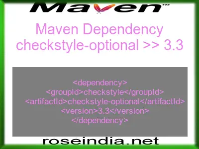Maven dependency of checkstyle-optional version 3.3