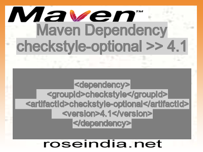 Maven dependency of checkstyle-optional version 4.1