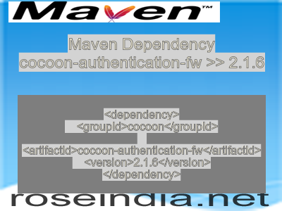 Maven dependency of cocoon-authentication-fw version 2.1.6