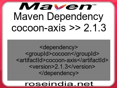Maven dependency of cocoon-axis version 2.1.3