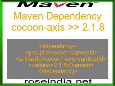 Maven dependency of cocoon-axis version 2.1.8