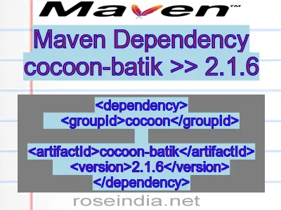 Maven dependency of cocoon-batik version 2.1.6
