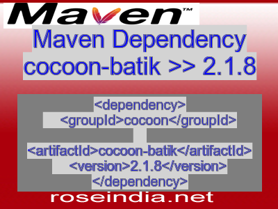 Maven dependency of cocoon-batik version 2.1.8