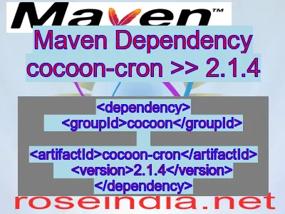 Maven dependency of cocoon-cron version 2.1.4