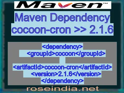 Maven dependency of cocoon-cron version 2.1.6