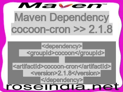Maven dependency of cocoon-cron version 2.1.8