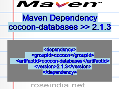 Maven dependency of cocoon-databases version 2.1.3