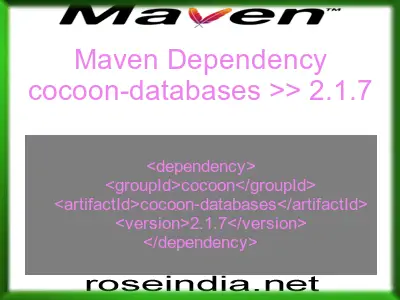 Maven dependency of cocoon-databases version 2.1.7