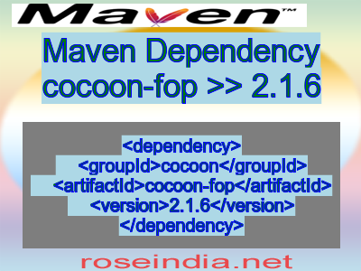 Maven dependency of cocoon-fop version 2.1.6