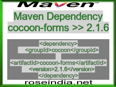 Maven dependency of cocoon-forms version 2.1.6