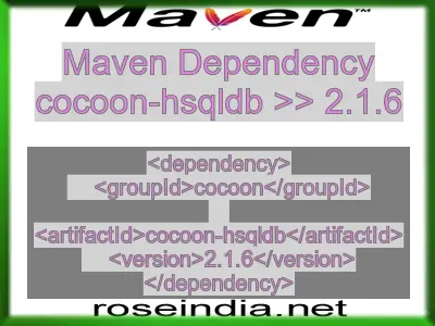 Maven dependency of cocoon-hsqldb version 2.1.6