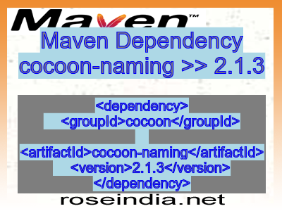Maven dependency of cocoon-naming version 2.1.3