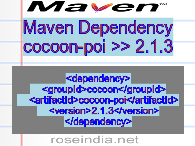 Maven dependency of cocoon-poi version 2.1.3