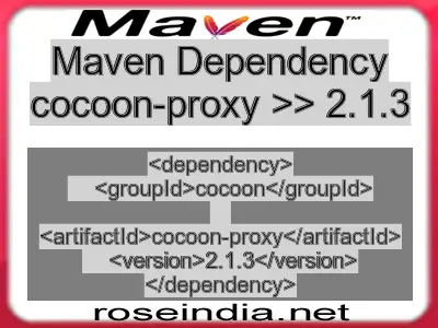 Maven dependency of cocoon-proxy version 2.1.3