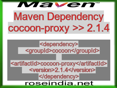 Maven dependency of cocoon-proxy version 2.1.4