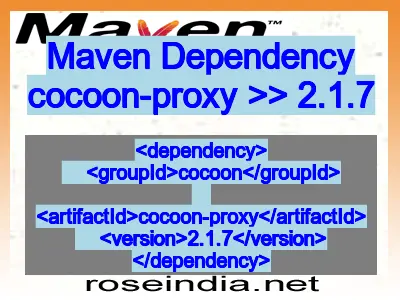 Maven dependency of cocoon-proxy version 2.1.7