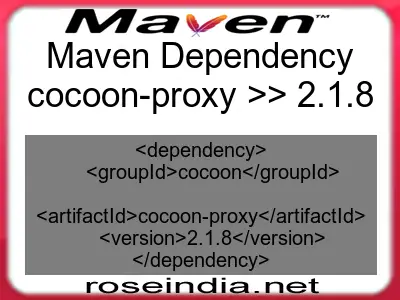 Maven dependency of cocoon-proxy version 2.1.8