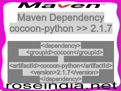 Maven dependency of cocoon-python version 2.1.7