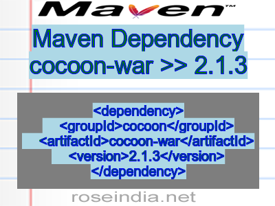 Maven dependency of cocoon-war version 2.1.3