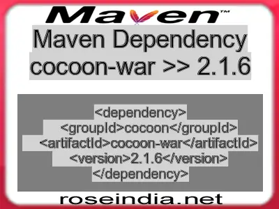 Maven dependency of cocoon-war version 2.1.6