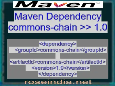 Maven dependency of commons-chain version 1.0